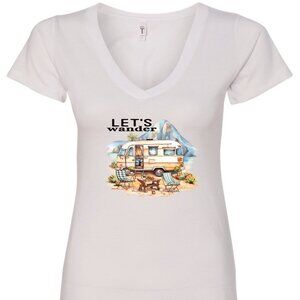 Let's Wander V-Neck T-Shirt | Many Colors
